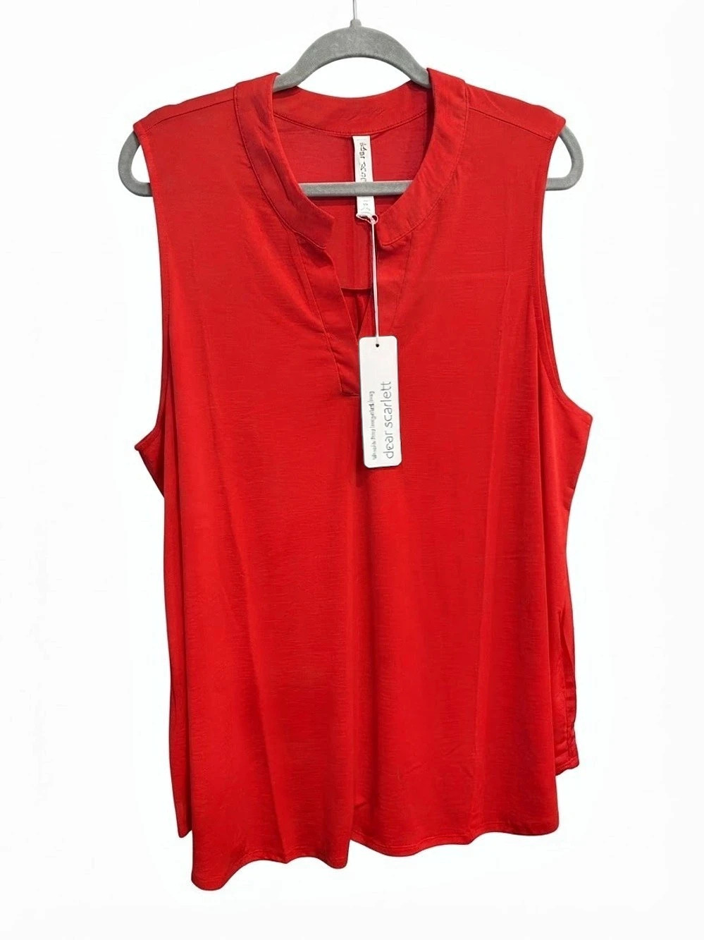Dear Scarlett Red Sleeveless Tunic Size XL NWT